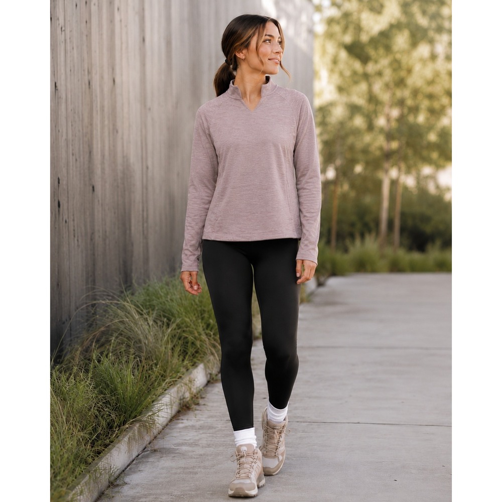 Leapstride Fleeced Sweatshirt Mock Neck Pink M Gorpcore